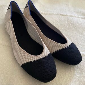 Rothy’s | The Square Tuxedo Captoe Knit Slip-On Ballet Flats